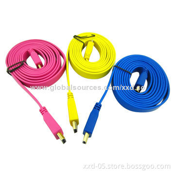 Flat HDMI Cable with 480i, 576i, 480p, 576p, 720p, 1,080i, 1,080p ResolutionNew
